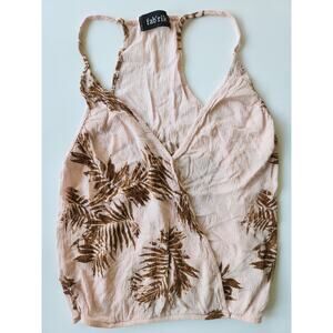 Fab'rik Spaghetti Strap Blouse Floral (Honey Punch) Women Size Small Beach Palm